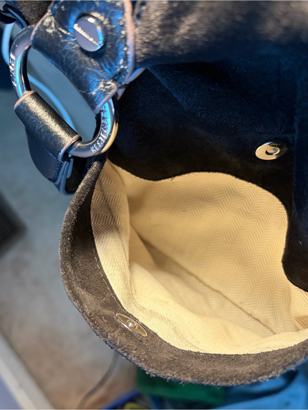 Aimee Kestenberg Black Suede & Leather Shoulder Bag - Picture 7 of 9